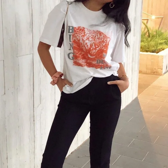 Anine Bing white and orange tshirt - Picture 2 of 3